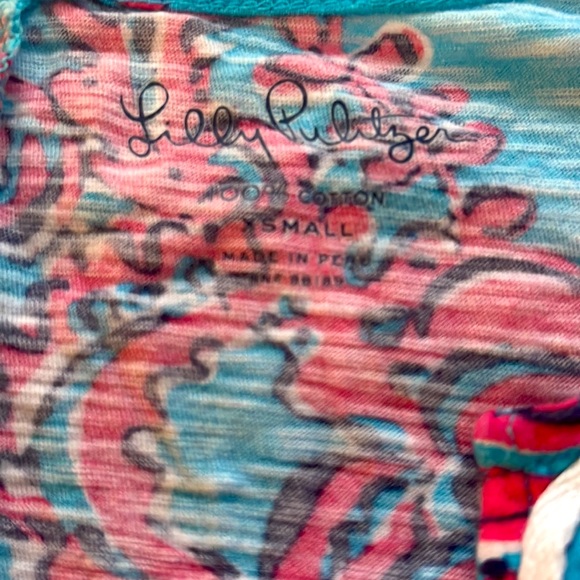 Lilly Pulitzer Brewster Blue Red White Applique Short Sleeve Cotton Dress - Picture 4 of 4